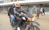 A view of the electric motorcycle created by Opibus and Uber, for African roads