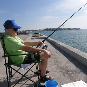 Pop will fish anywhere, anytime